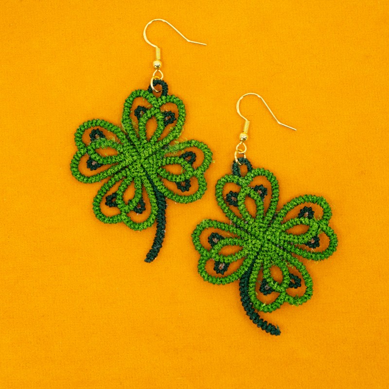 Shamrock Earrings - Open Tatted Style