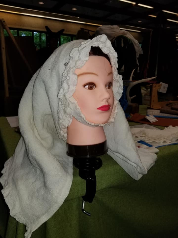 Little Linen Frilled Veil – Medieval Inspired Handwoven Linen Head Veil  ***Custom Order Required***