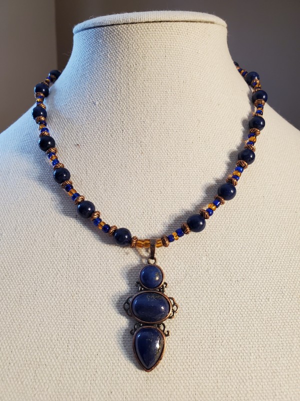 Lapis Triple Copper Necklace