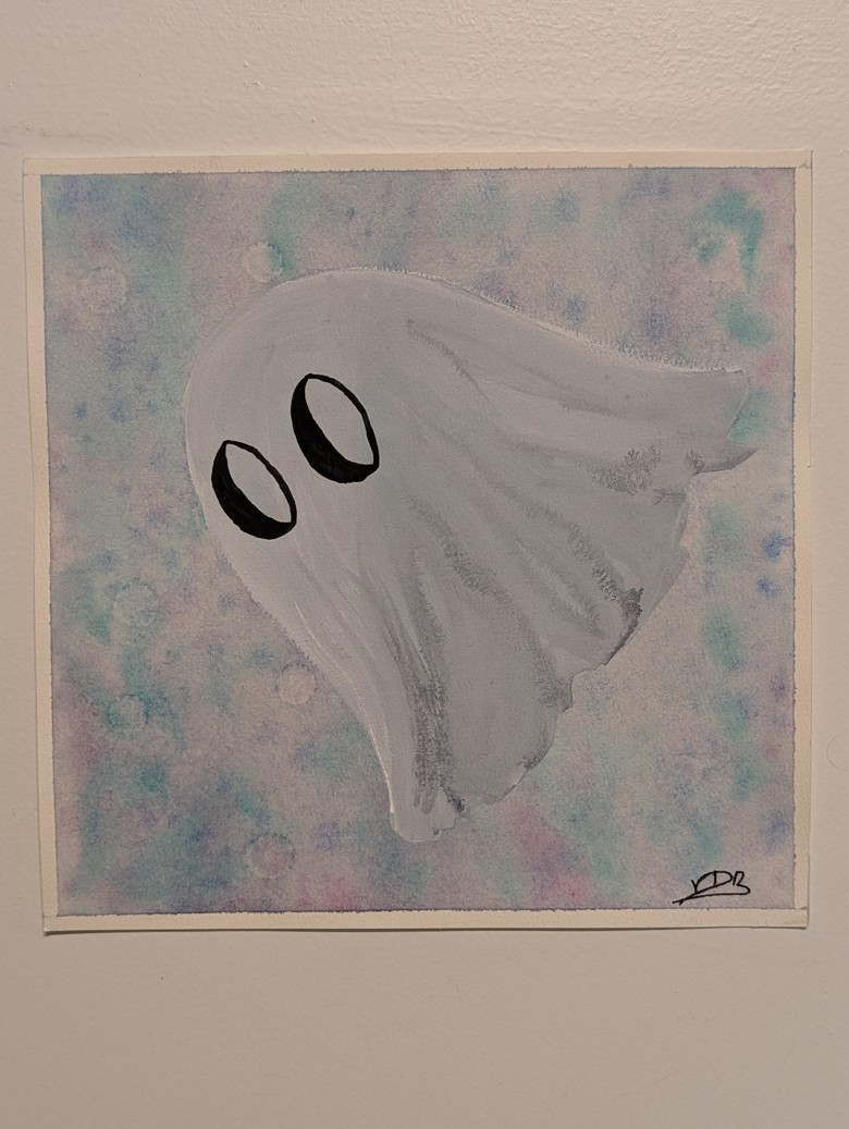 "Don't Scare the Ghost" Watercolor Painting