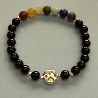 Limited Edition: "Pride Paw" 6mm gemstone bracelet