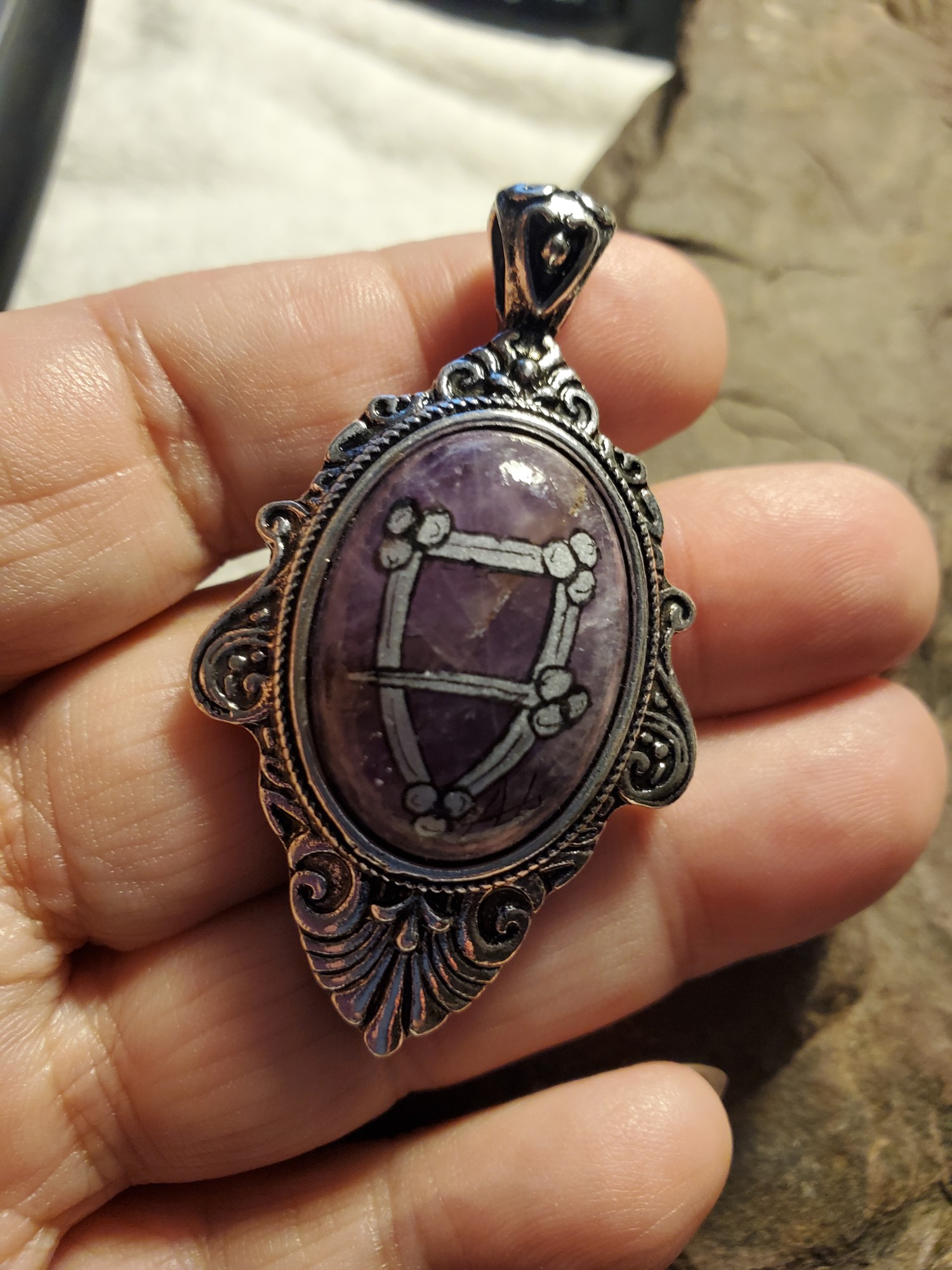 Silver Brooch, East Kingdom Amethyst
