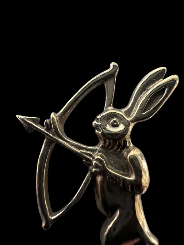 Battle Bunny #3 - 13th century - Archer Bunny - Medieval-Style Pin - Bestiary
