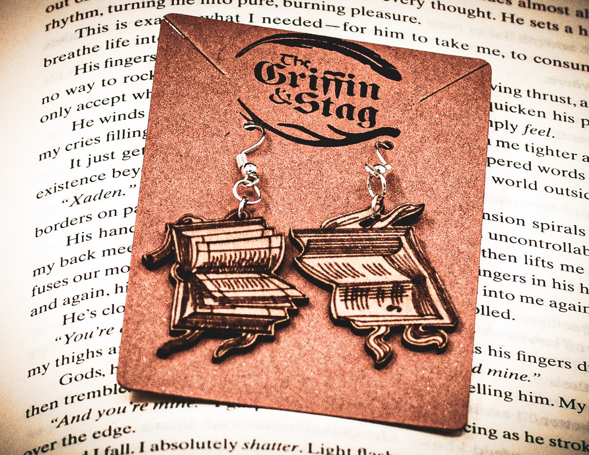 The Litany of the Lens: Renaissance Tome Earrings