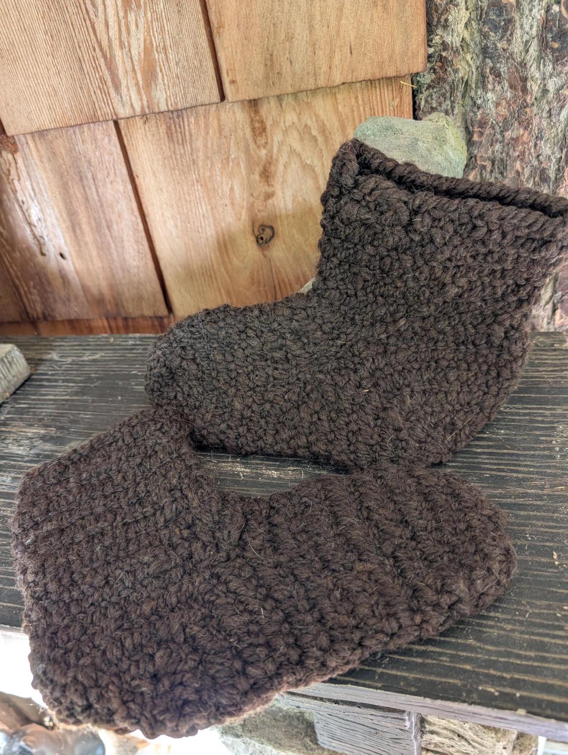 Handspun Wool Nalbinding Socks, Viking Knit, Oslo Stitch, 10-inch Foot