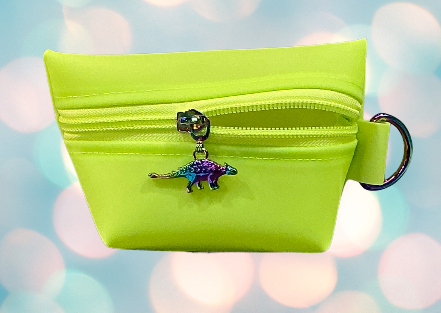 Small Green Jelly Vinyl Zipper Pouch | Waterproof Mini Bag | Bright Leash Accessory or Coin Purse