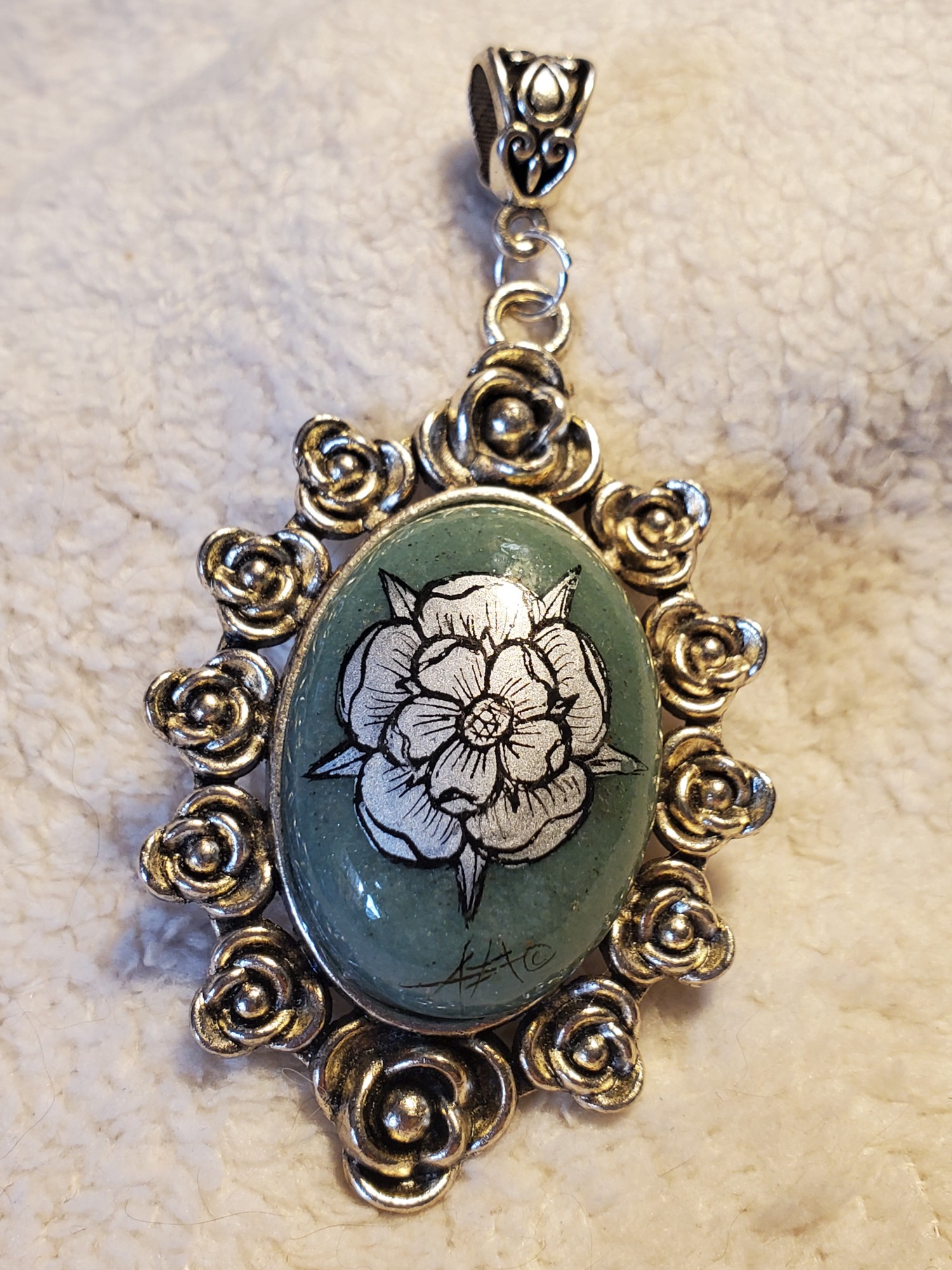 Rose Silver Leaf Pendant