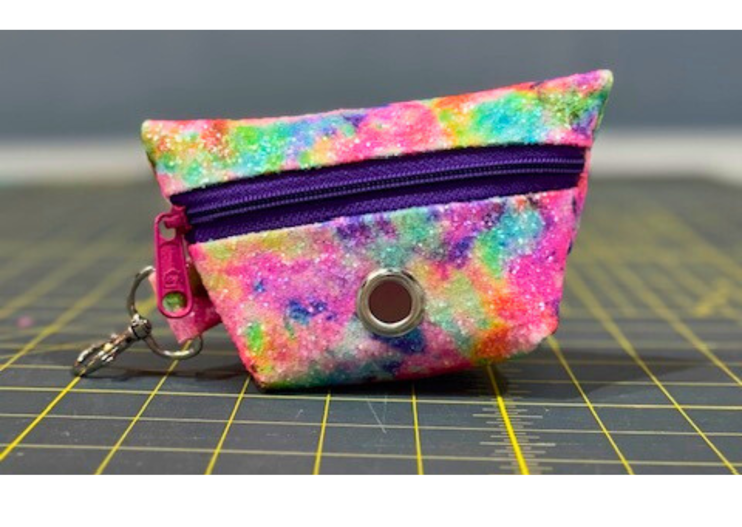 Handmade Rainbow Dog Poop Bag Holder – Clip-On Waste Bag Pouch