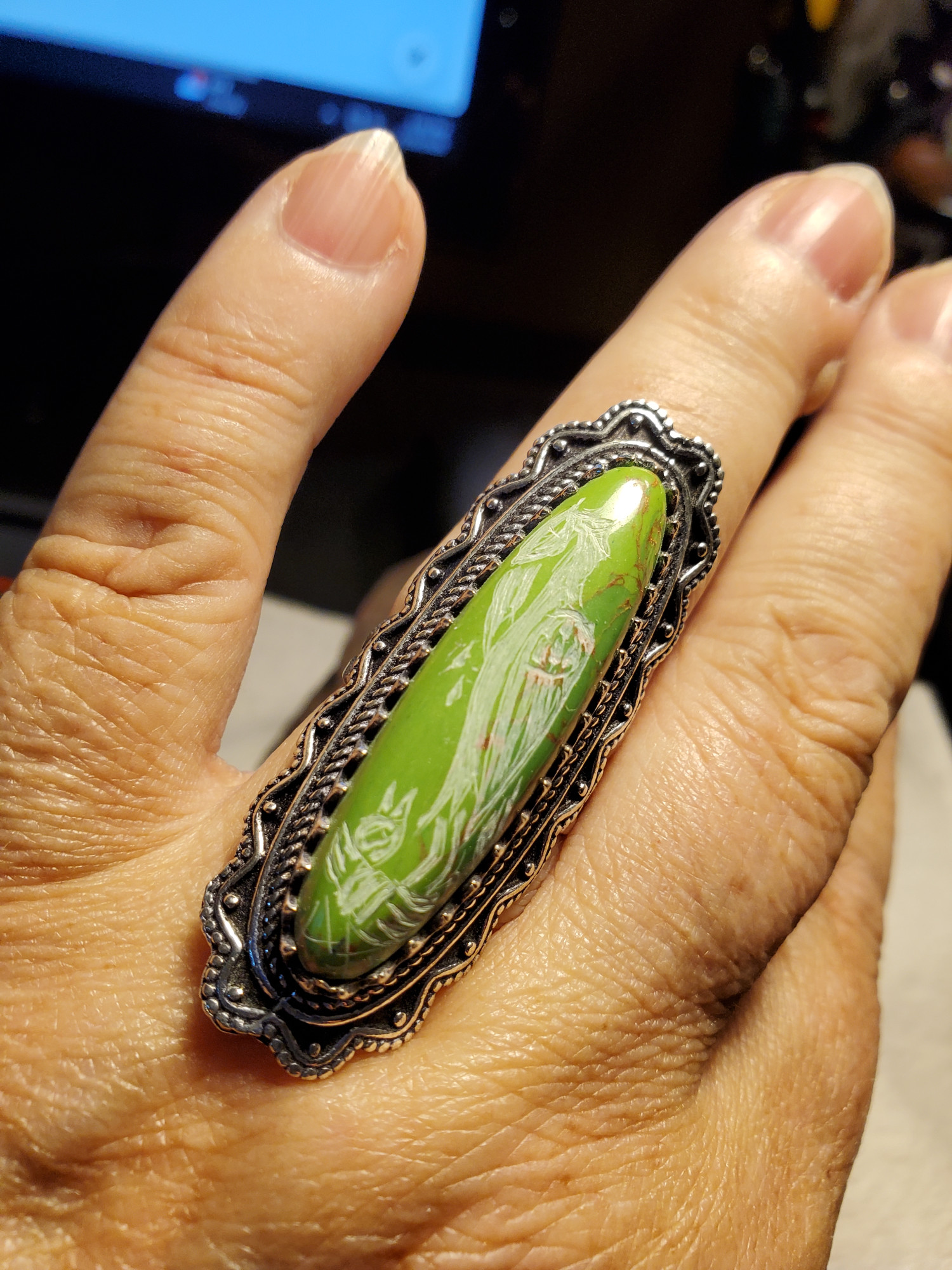 Pelican Intaglio Sterling Ring 9