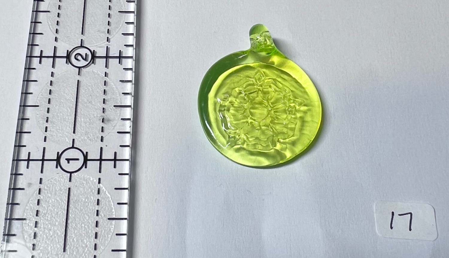 Uranium Glass Rose Pendant