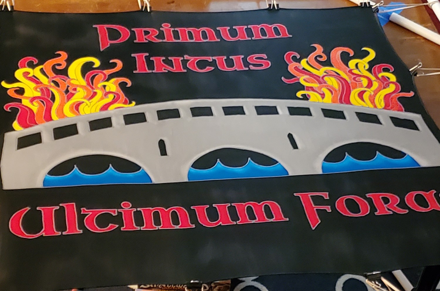 Custom Hand--Painted Silk Banner- Square