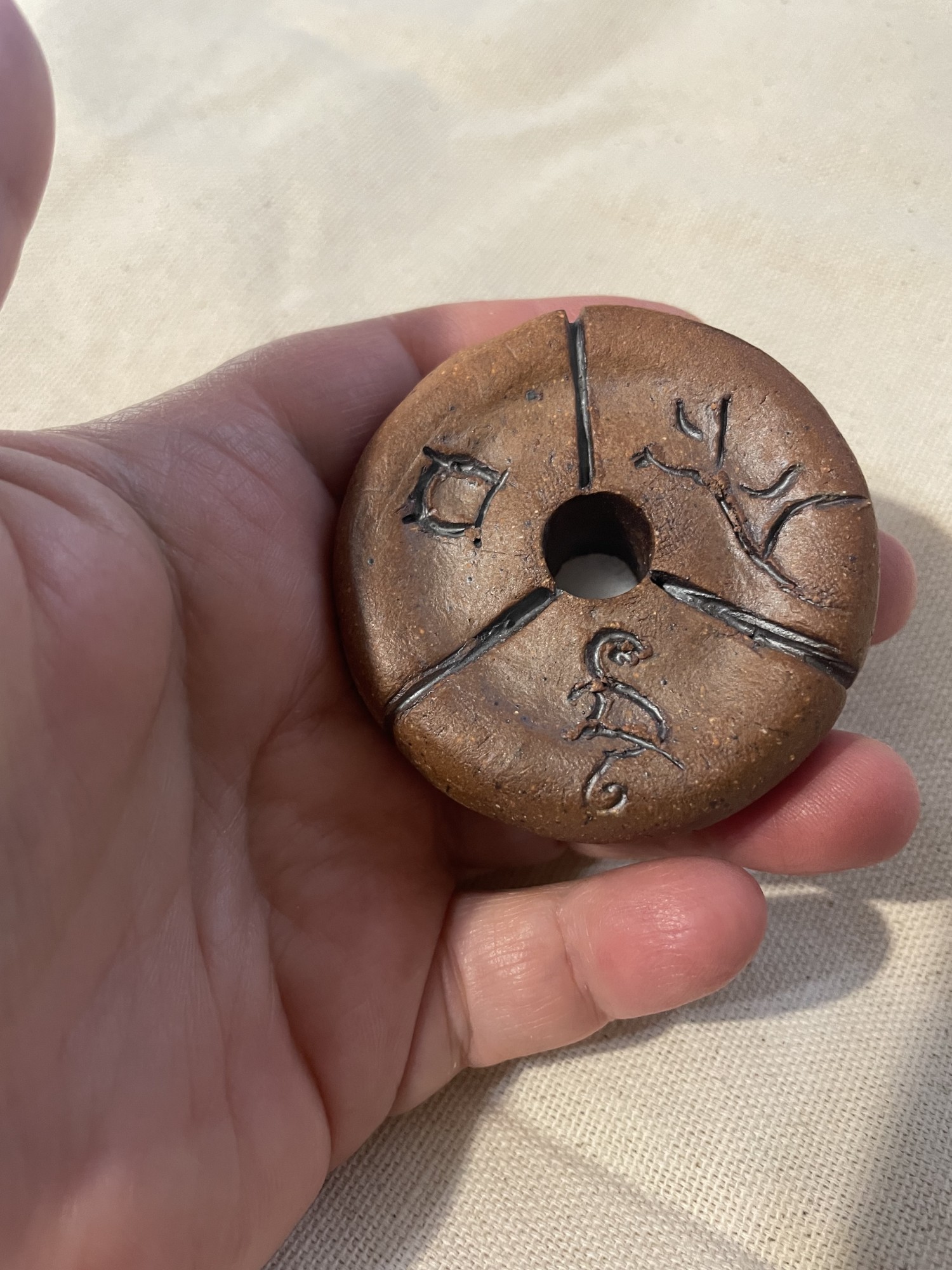 Triple Goddess Spindle Whorl