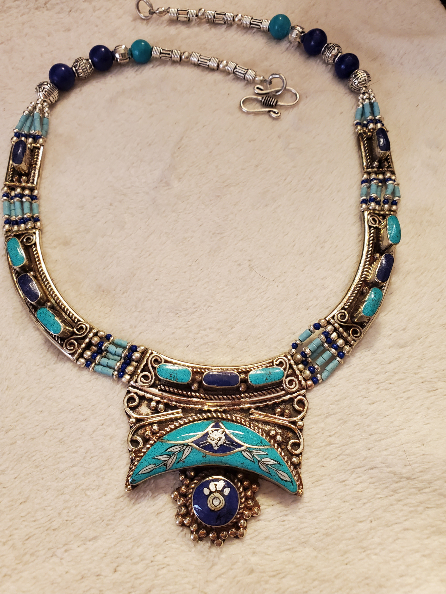 Cat Laurel Lapis Statement Necklace