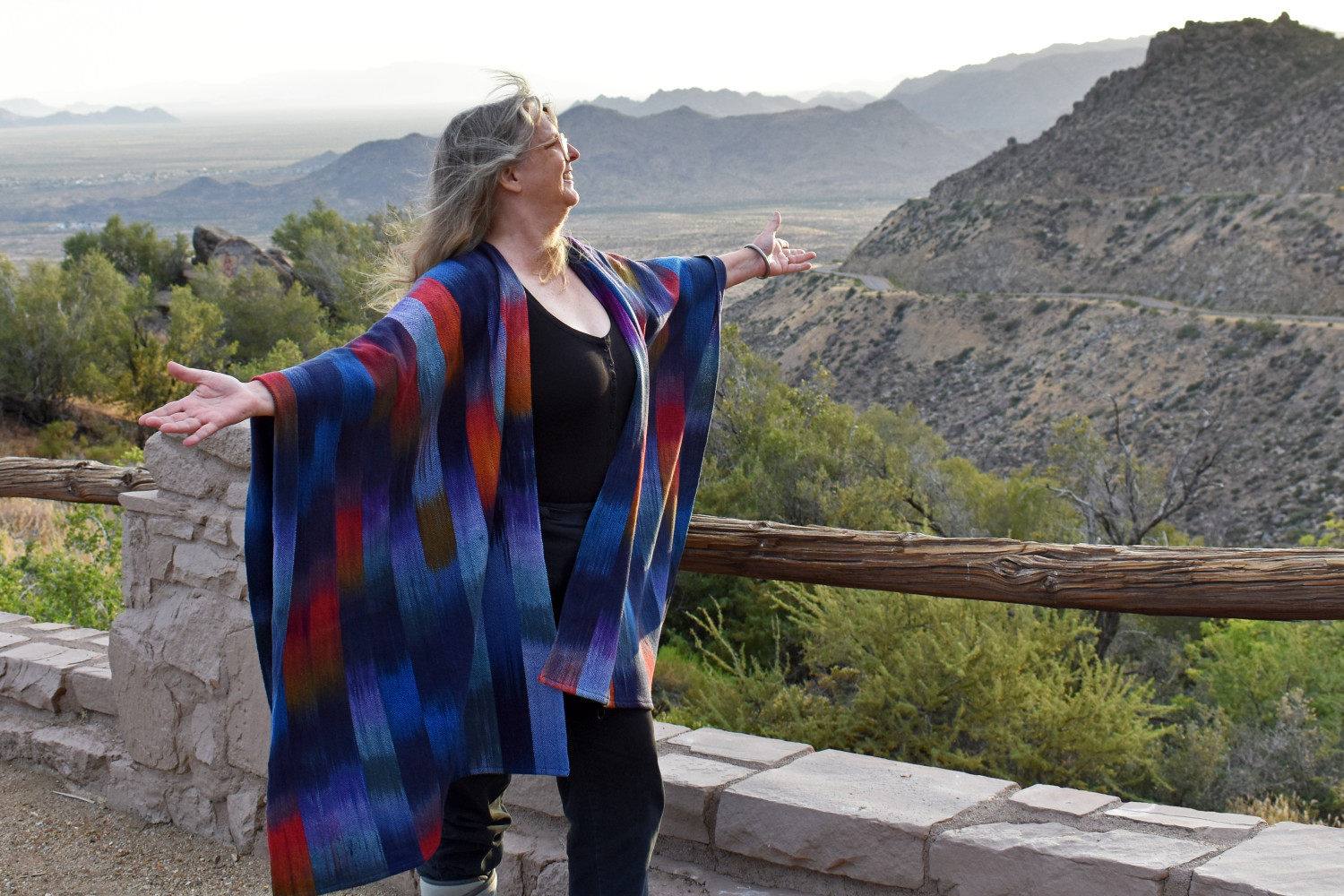 Handwoven, hand dyed ruana