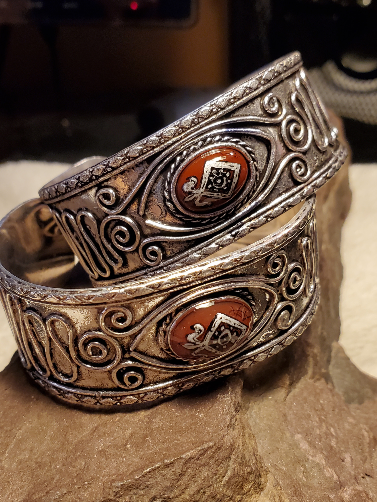 Order of the Mark Carnelian Cuff Bracelet Set