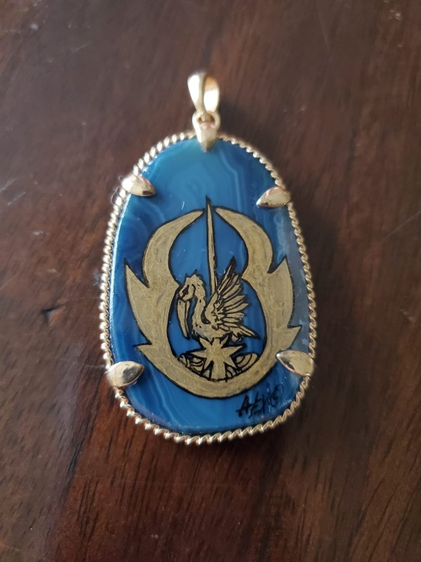 Jedi Pelican Mermaid Agate in 14k gold