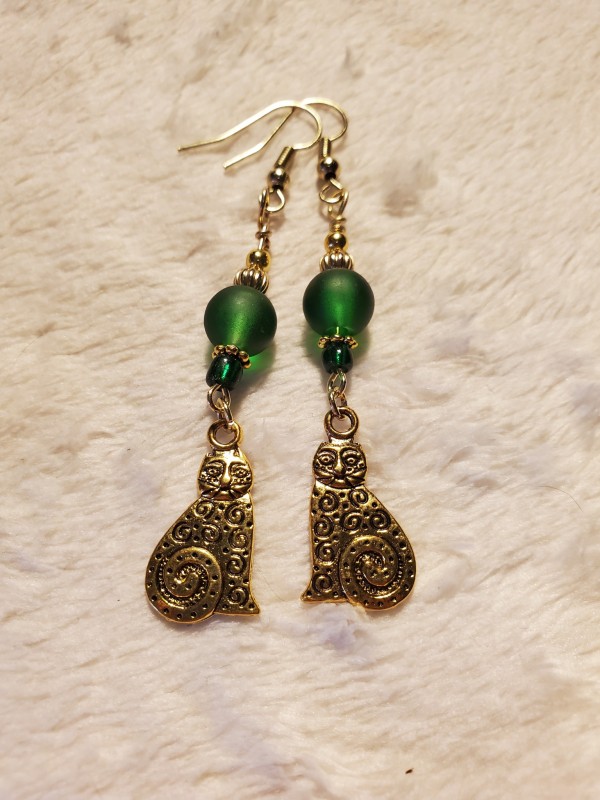 Mother of Cats Dark Green Matte Glass