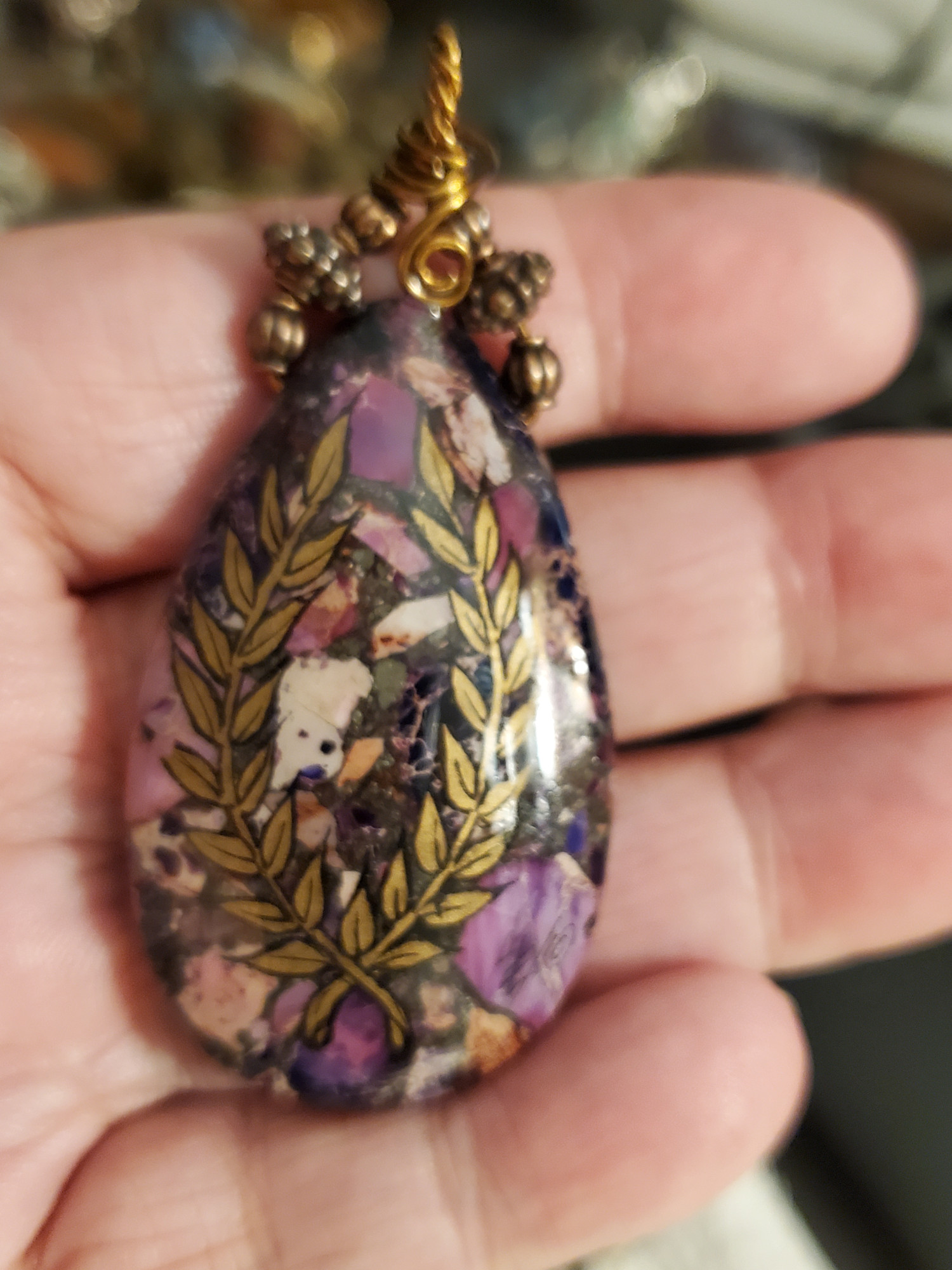 Laurel Purple Jasper Pendant