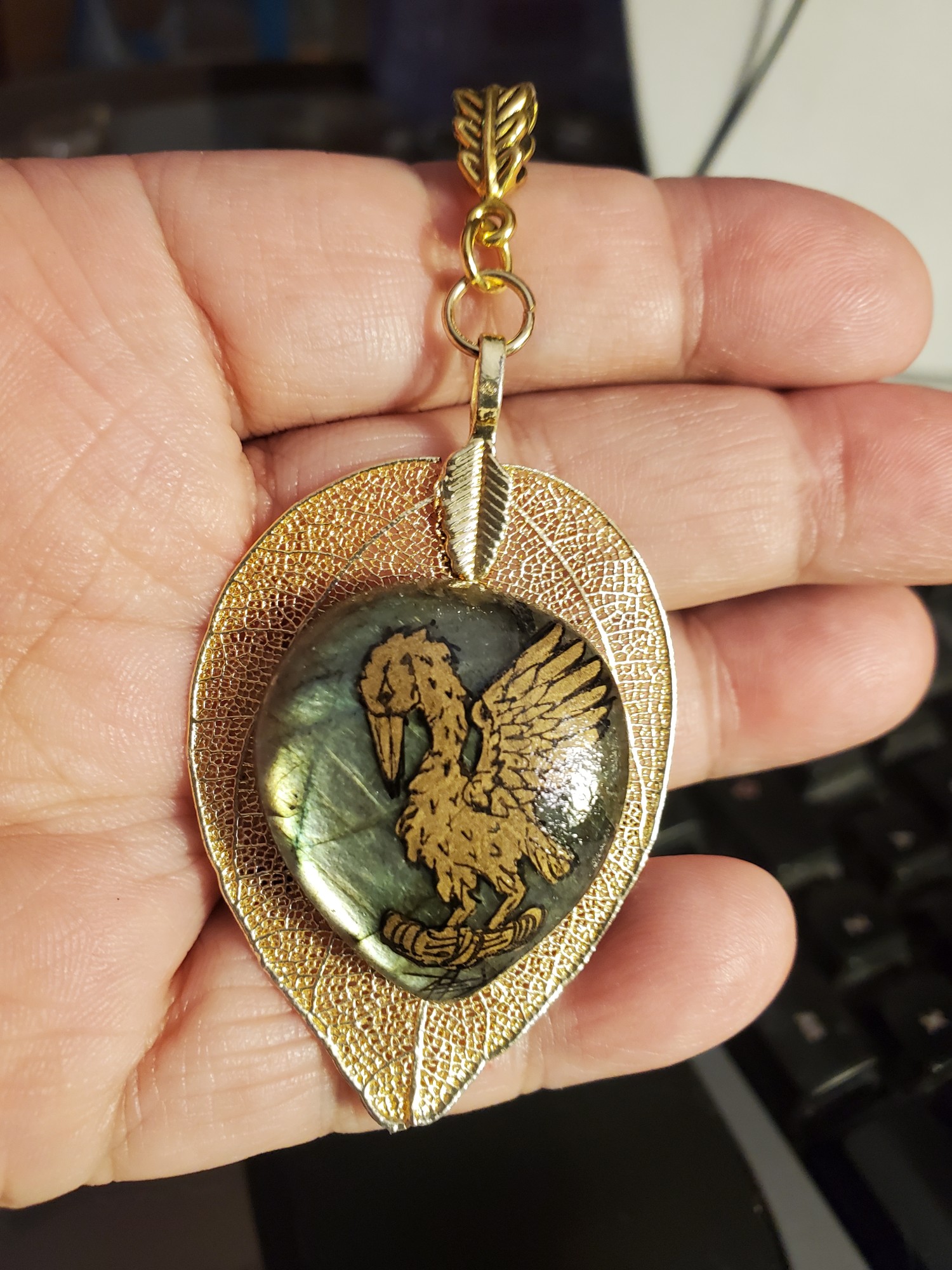 Pelican Green Flash Labradorite Pendant