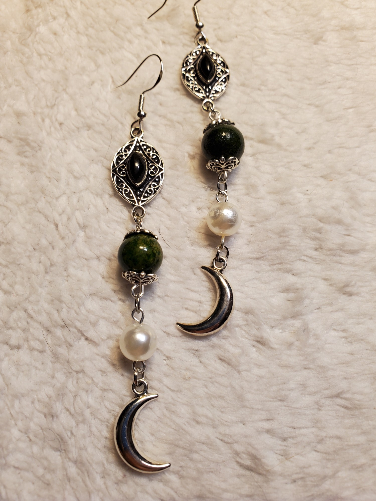 Lunula Moon Amethyst Sterling Earrings