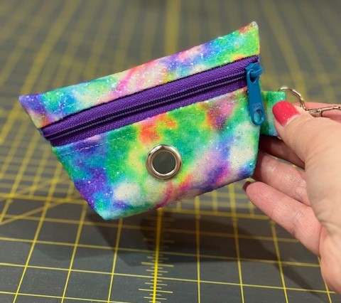 Rainbow Splash Waste Bag Dispenser – Handmade Clip-On Pouch for Dog Walks