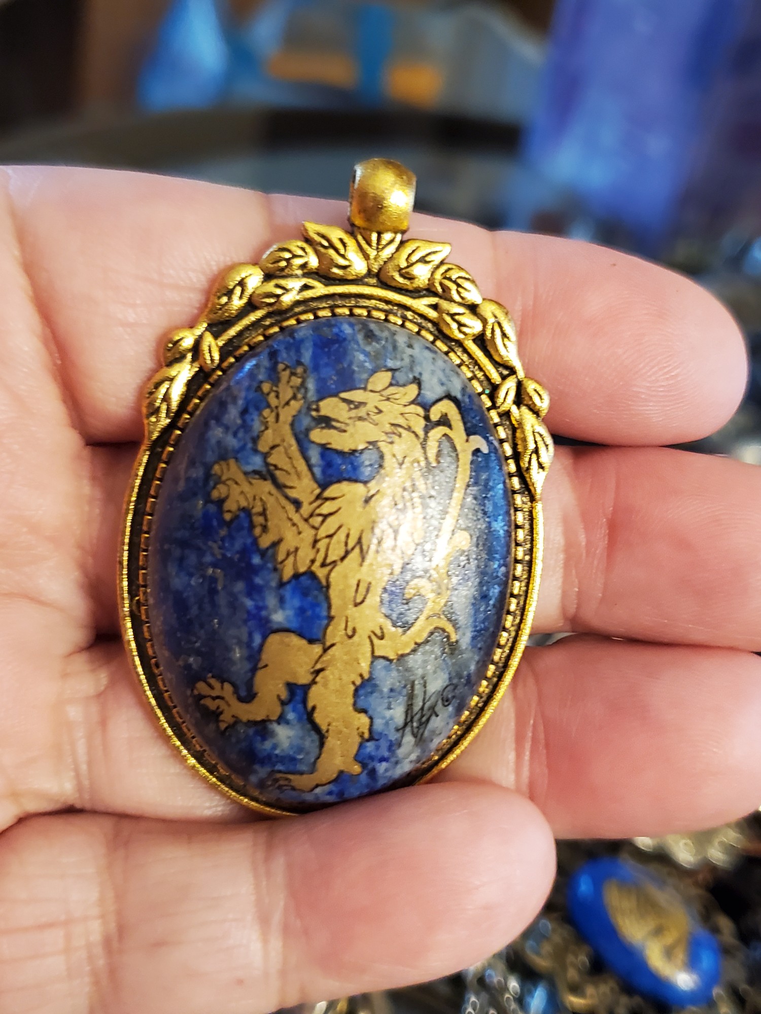 Rampart Lion Lapis Pendant