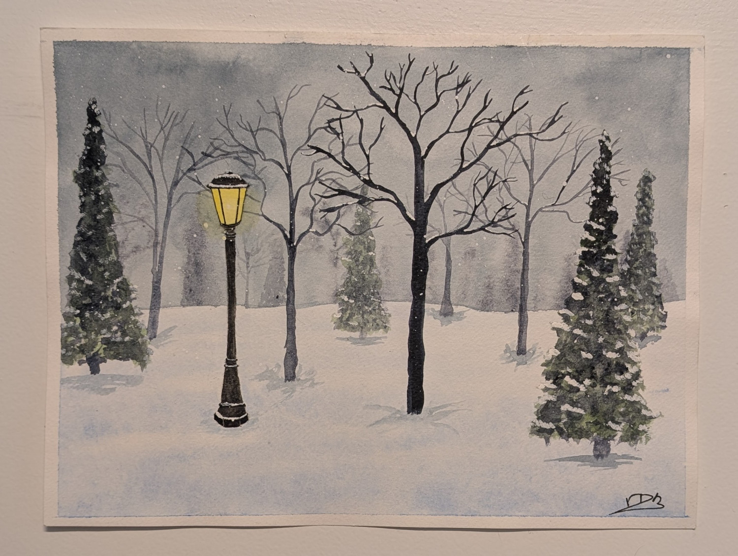 "The Lamp Post" Watercolor Painting