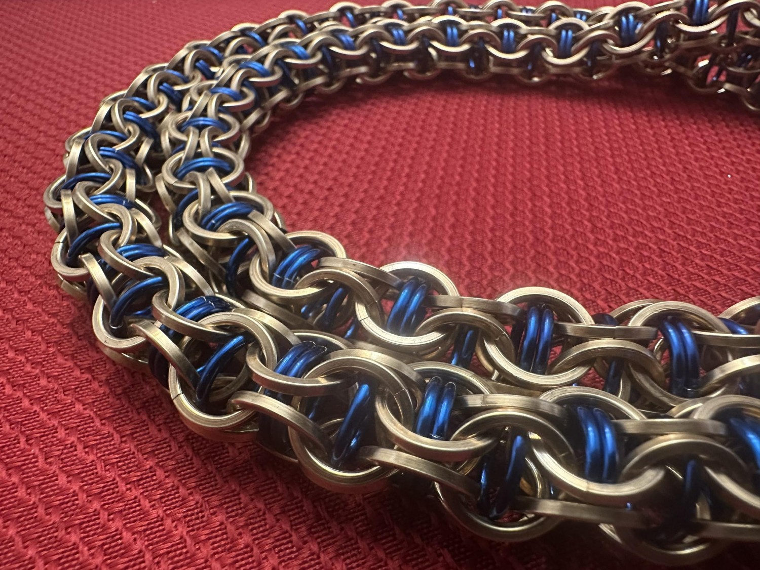 Squared Brass with Captured Color Chain