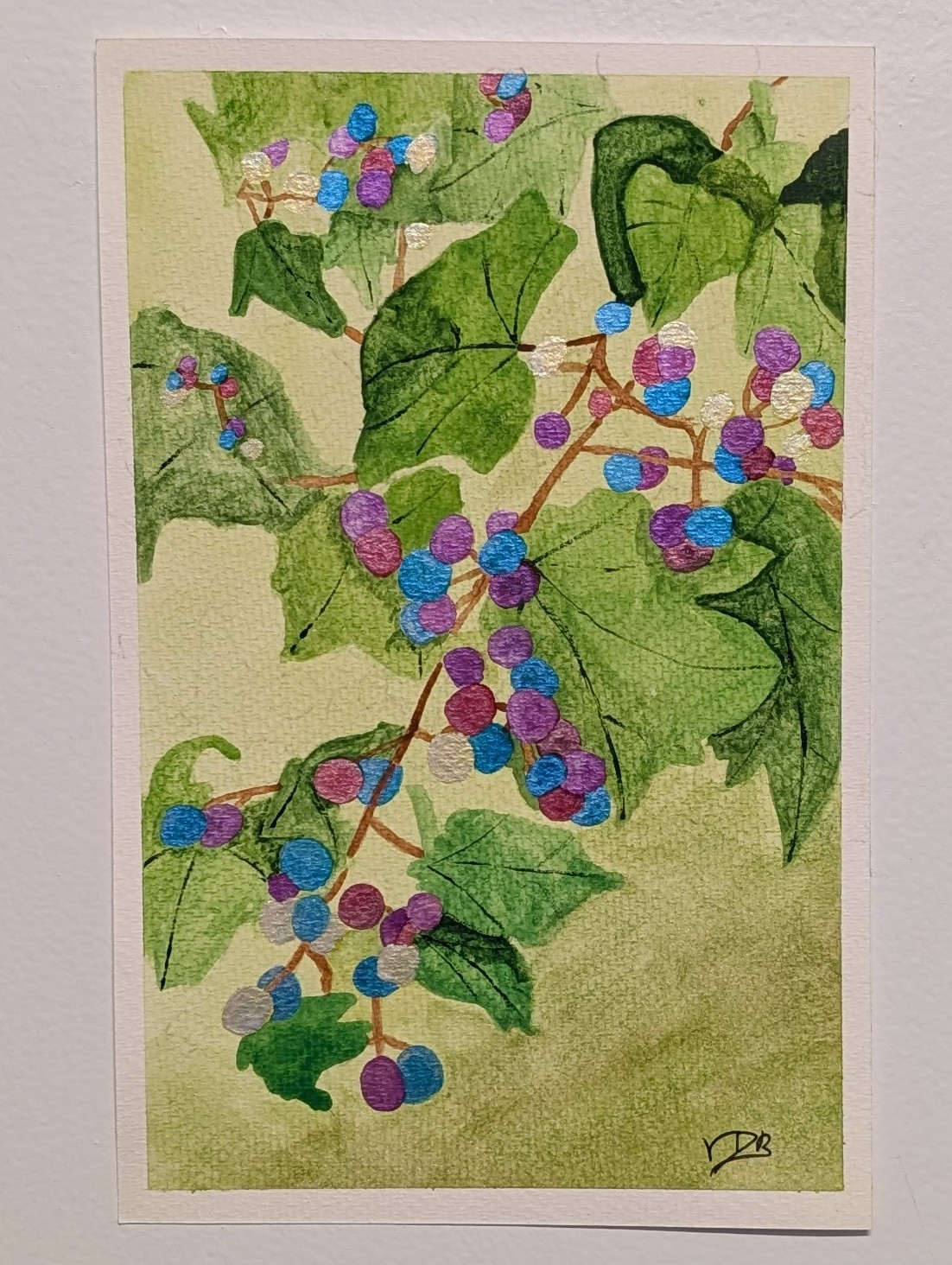 Hanging Berries Watercolor Painting