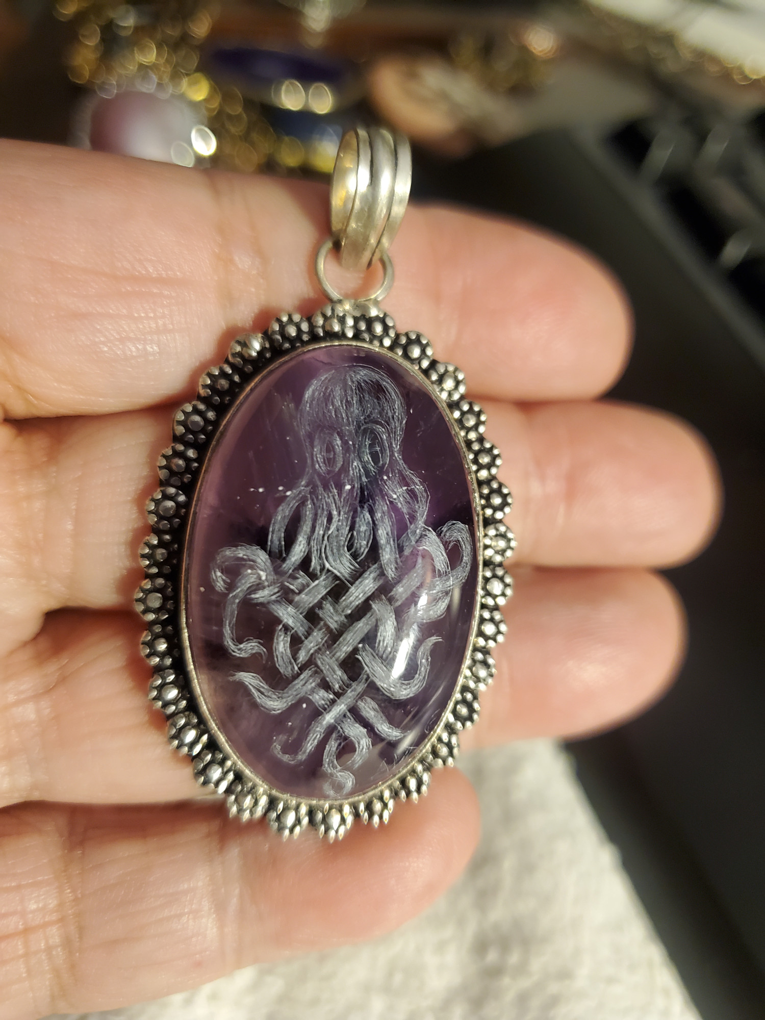 Celtic Kraken Amethyst Pendant