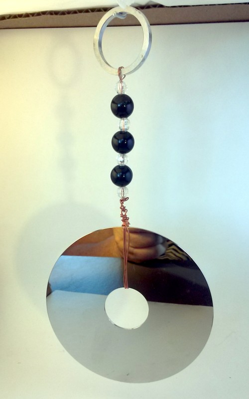 Computer hard drive platter suncatcher