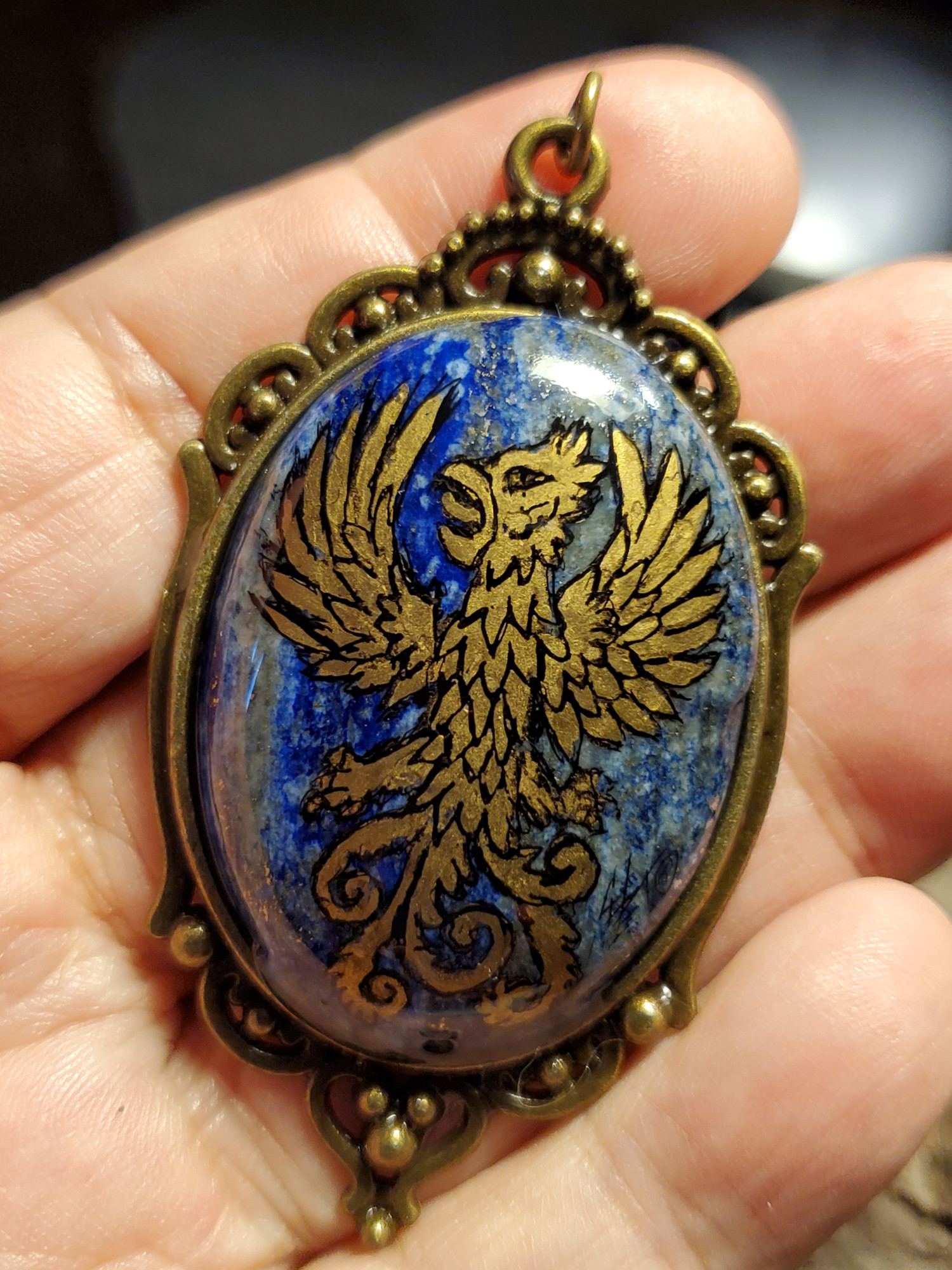 Phoenix Lapis Pendant