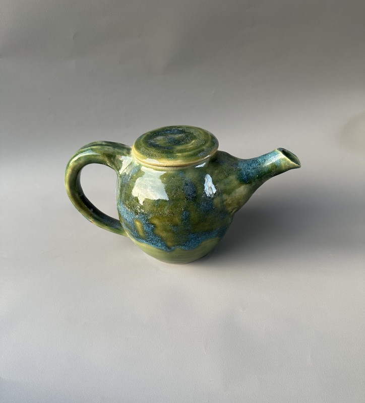Green Stoneware Teapot