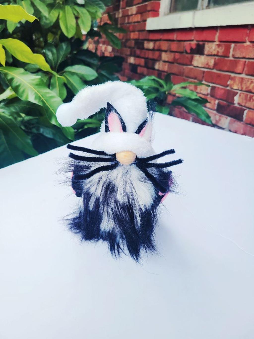 Spooky Whiskers – Halloween Cat Gnome | Handmade Black Cat Shelf Sitter, Whimsy