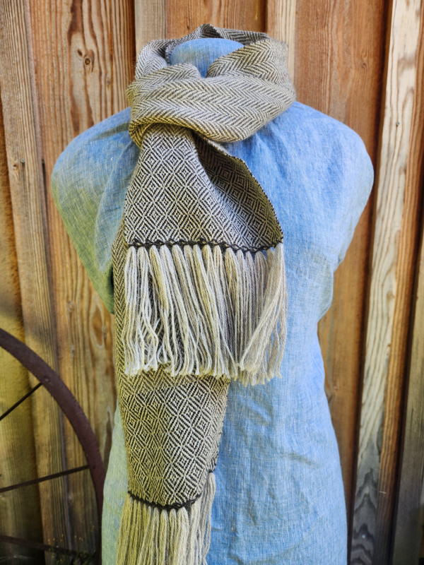 Two-tone Grey Scarf ***100%  Alpaca***