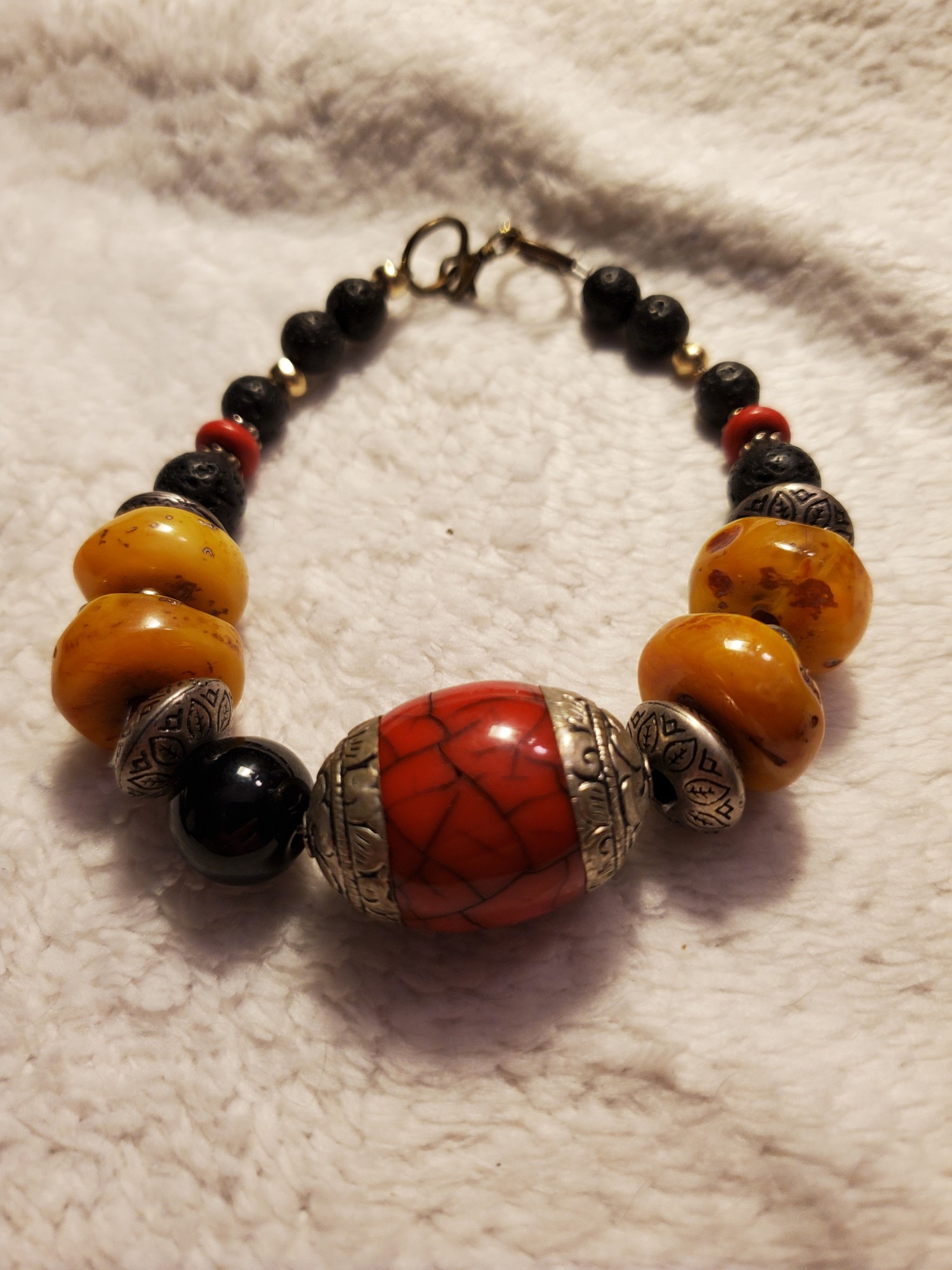 Nepalese Amber Coral Bracelet
