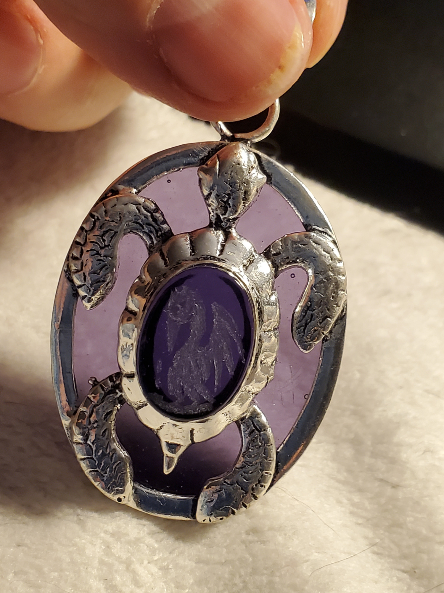 Pelican Turtle Amethyst Pendant