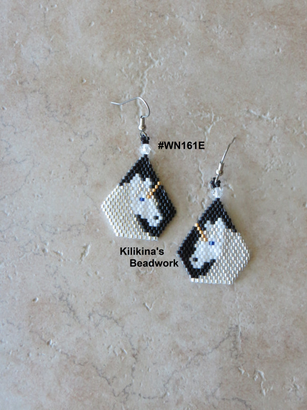 Unicorn Earrings - Native American Style Beaded Unicorn Earrings - Made by Kilikina