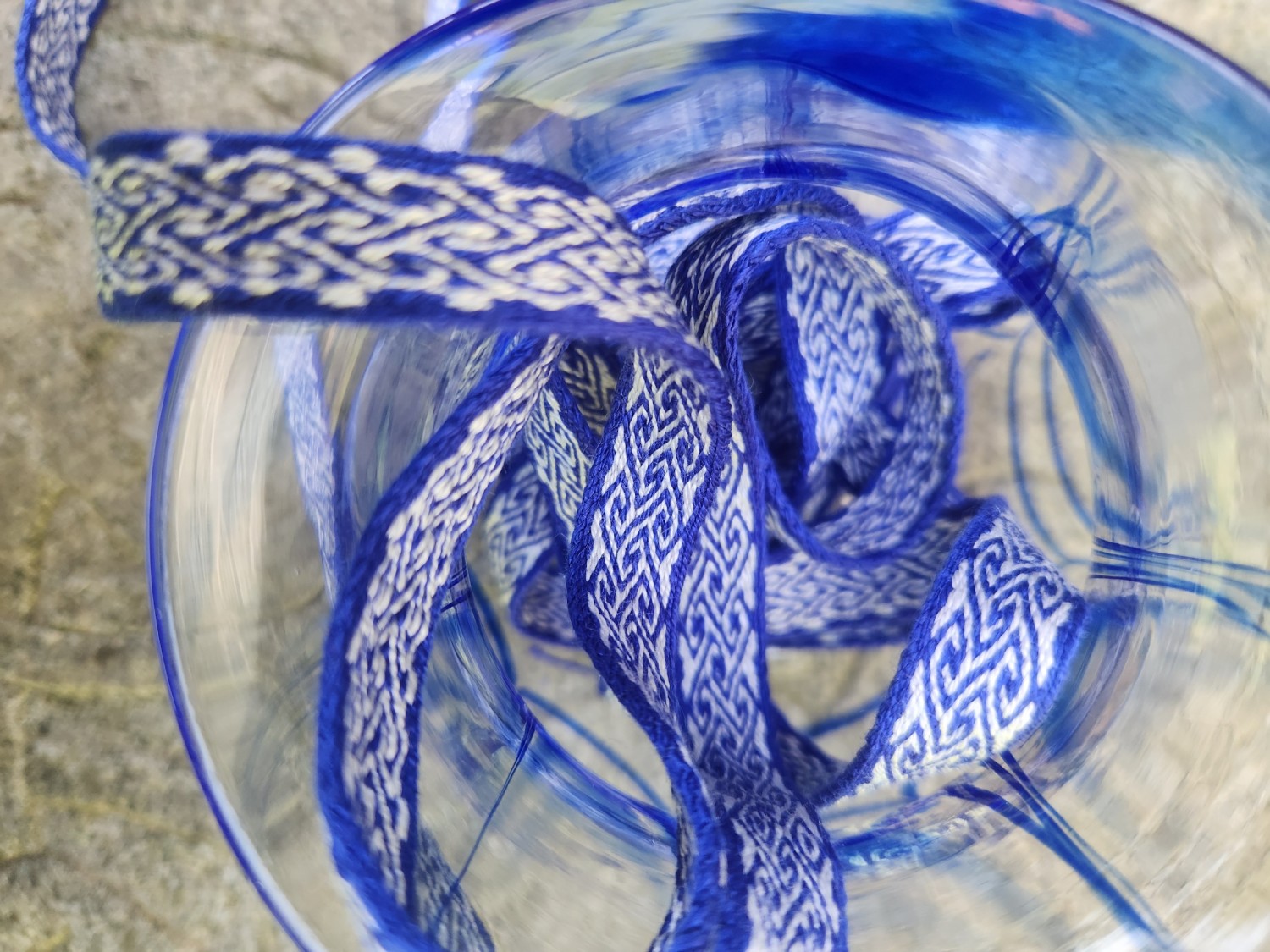 Silk Trim in Blue and White