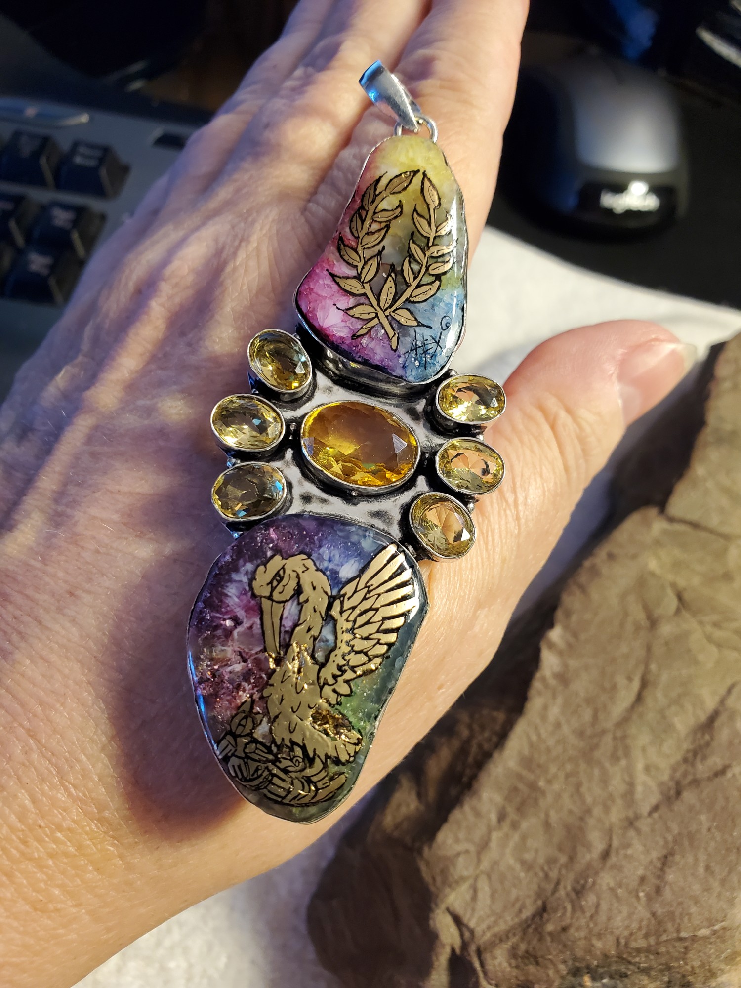 Pelican Laurel Rainbow Splendor Pendant