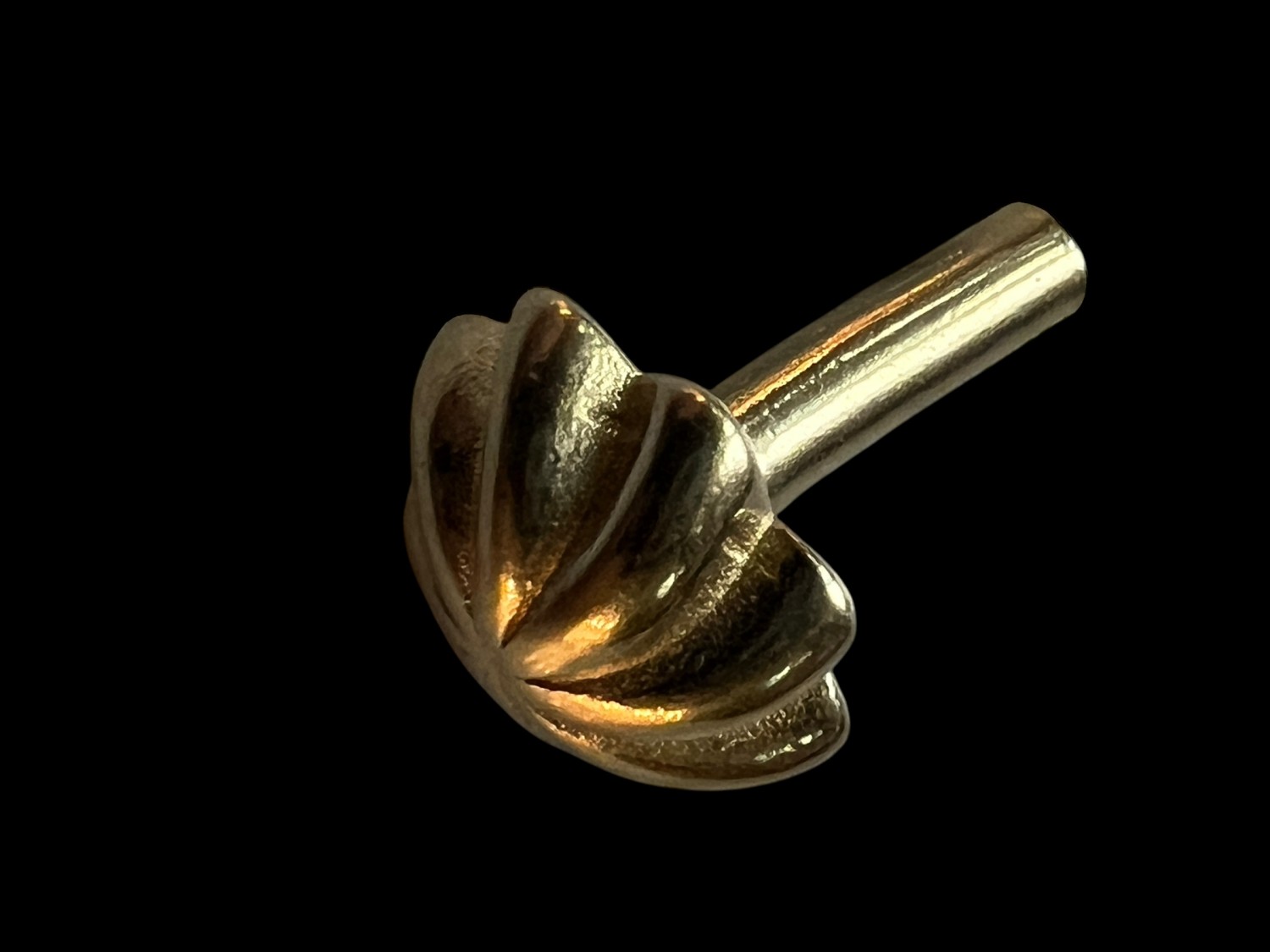 Solid Brass Rivet - "ice cream cone" swirl for 15th century helmets and armor