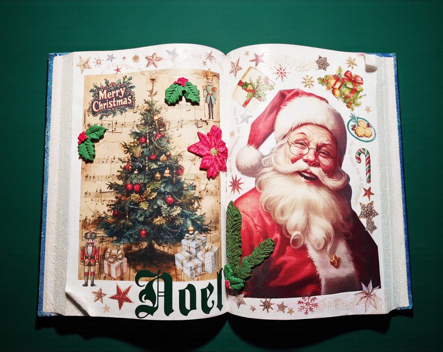 Santa Claus & Christmas Tree Book Decoration