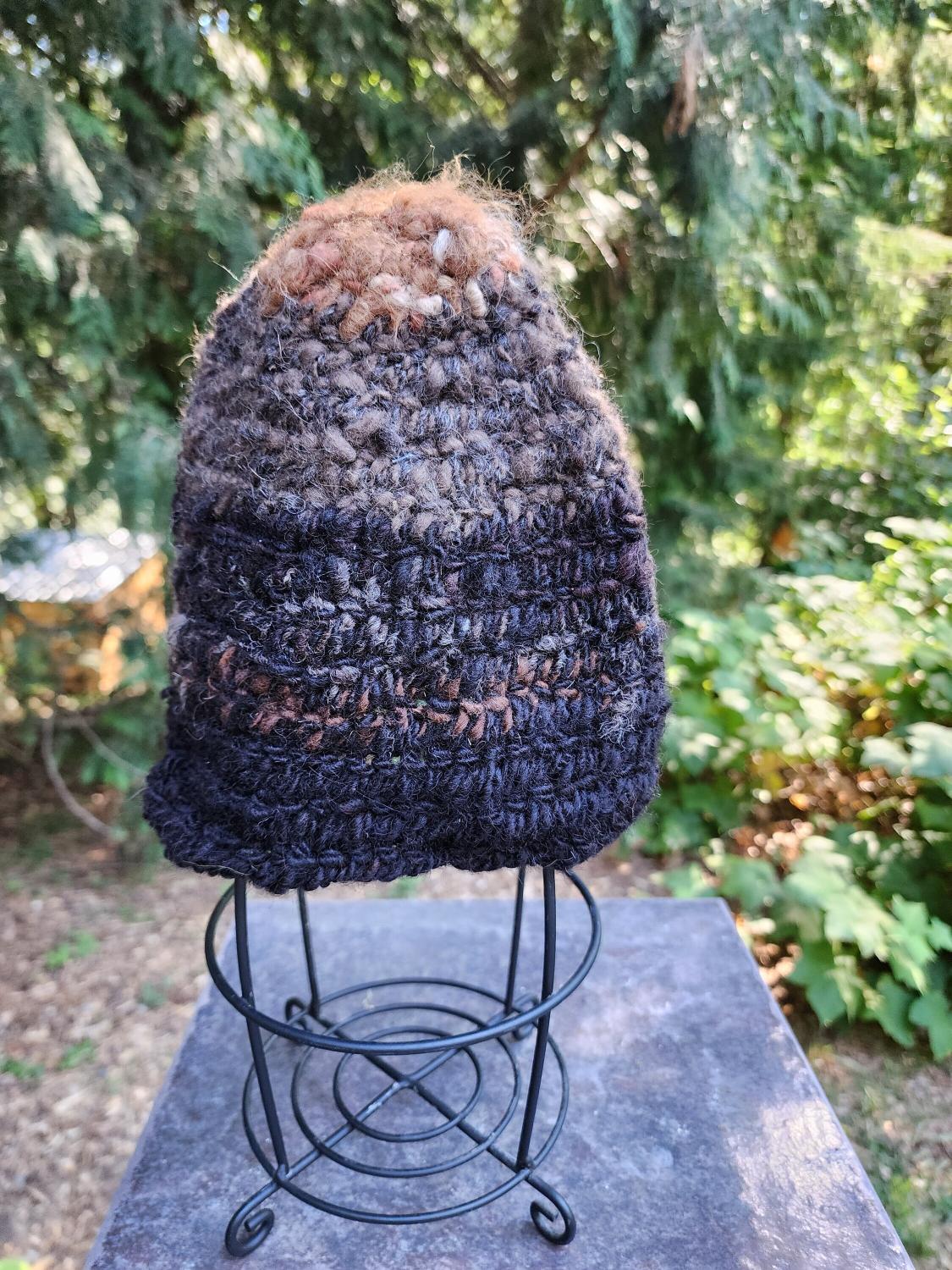 Viking, Norse, Anglo Saxon, Nalbinding hat, Hand spun and dyed wool, oslo stitch
