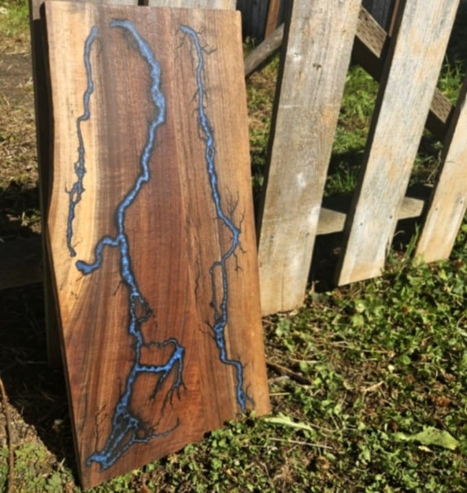 Wood and Resin Fractal Charcuterie Board