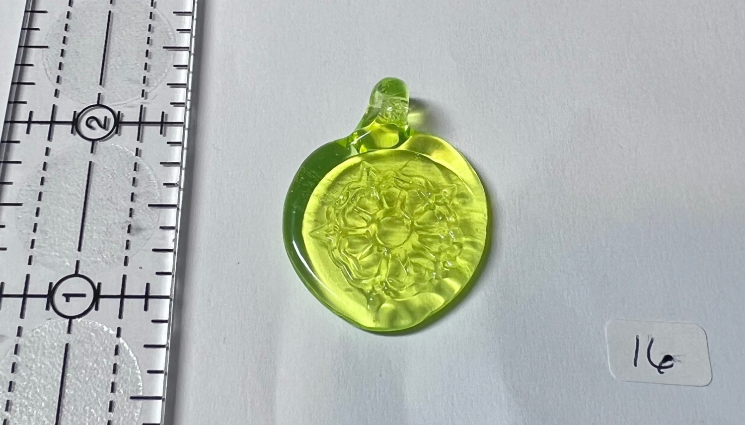 Uranium Glass Rose Pendant