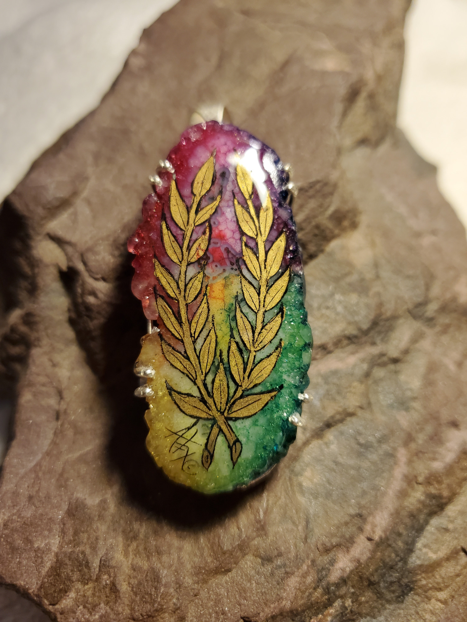 Laurel Rainbow Solar Quartz Pendant