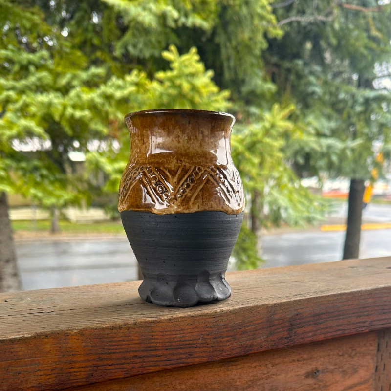 Black clay Medieval Cup