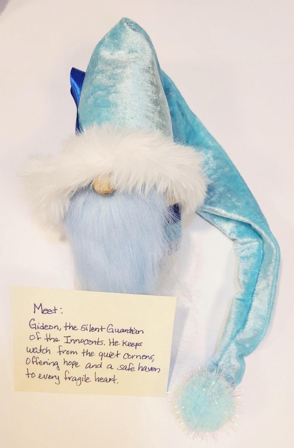 Child Abuse Awareness Gnome – Blue Ribbon Guardian Decor