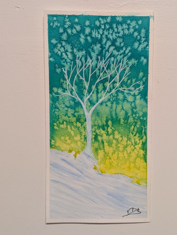 "The Ice Tree" Watercolor Painting