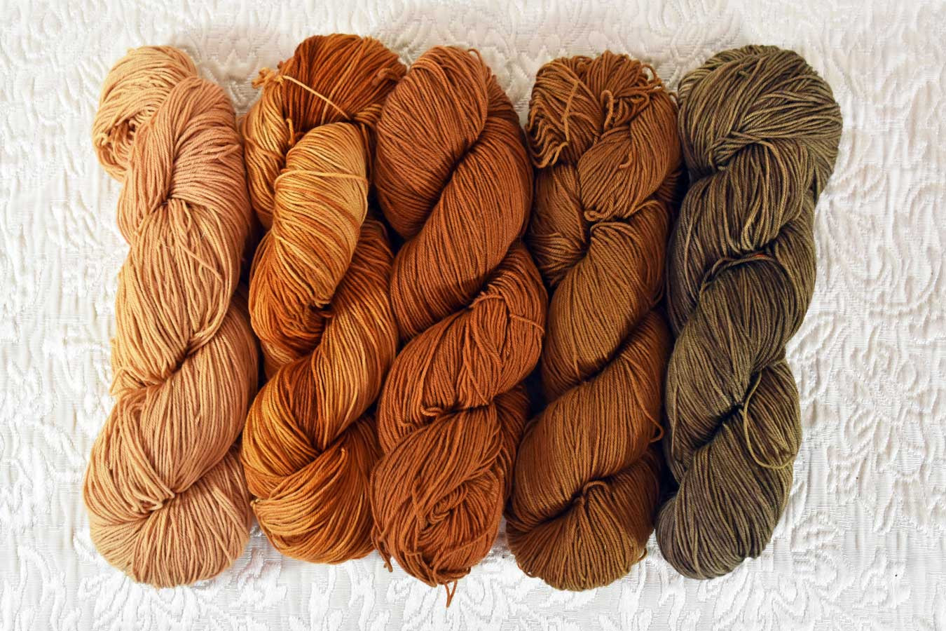 Set of naturally dyed sock yarn